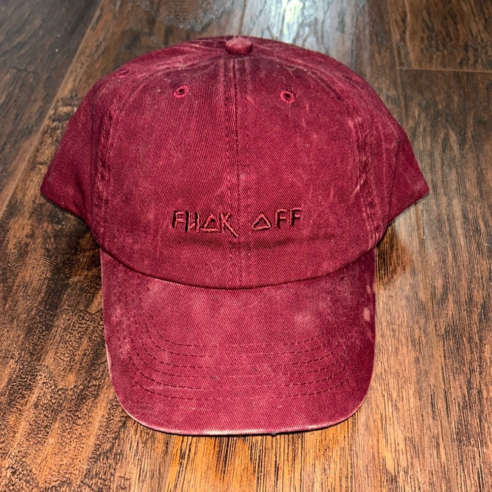 Deep Red Embroidered Cap
